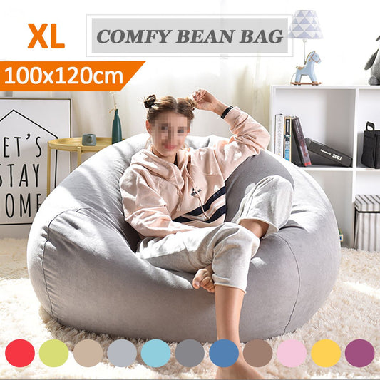 Lazy BeanBag Sofas Cover Chairs without Filler Linen Cloth Lounger Seat Bean Bag Pouf Puff Couch Tatami Living Room Furniture