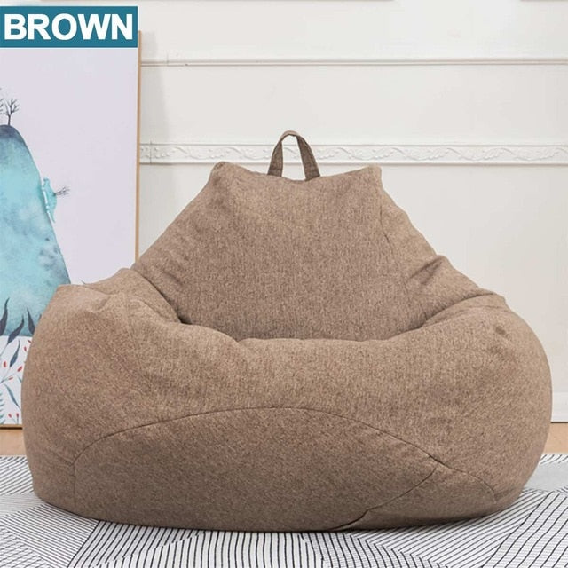 Lazy BeanBag Sofas Cover Chairs without Filler Linen Cloth Lounger Seat Bean Bag Pouf Puff Couch Tatami Living Room Furniture