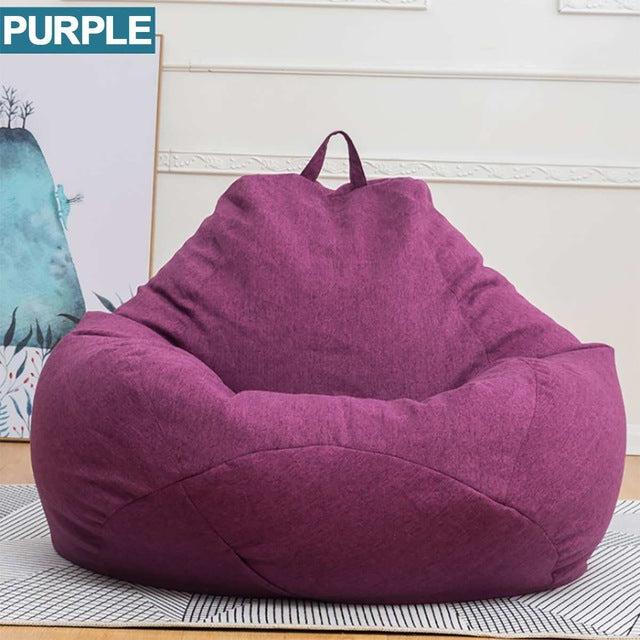 Lazy BeanBag Sofas Cover Chairs without Filler Linen Cloth Lounger Seat Bean Bag Pouf Puff Couch Tatami Living Room Furniture