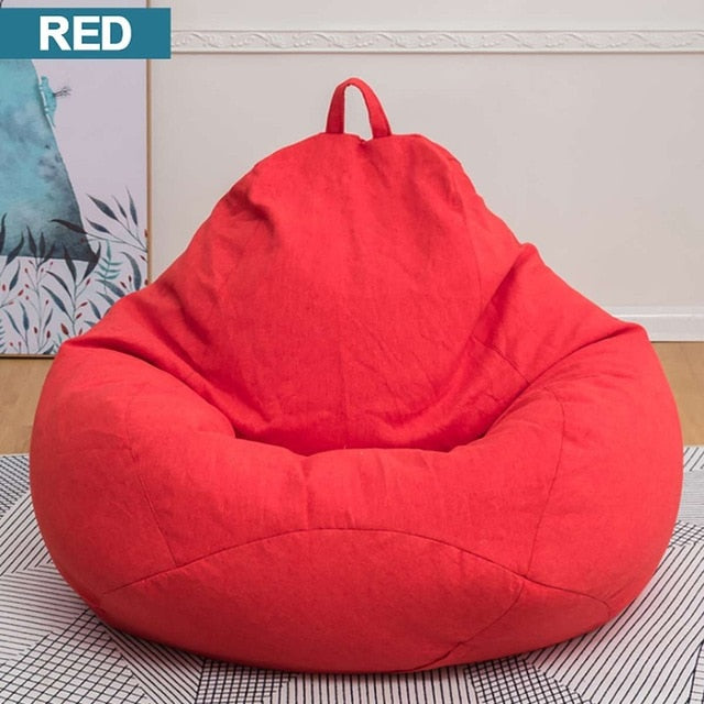 Lazy BeanBag Sofas Cover Chairs without Filler Linen Cloth Lounger Seat Bean Bag Pouf Puff Couch Tatami Living Room Furniture