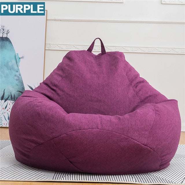 Bean Bag Sofa Signle Chair Cover Lounger Sofa Ottoman Seat Room Furniture Without Filler Beanbag Bed Pouf Puff Couch Lazy Tatami