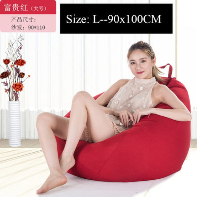 Lazy BeanBag Sofas Cover Chairs without Filler Linen Cloth Lounger Sea -  Foxlazy