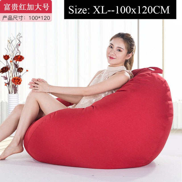 Buy ZWIFEJIANQ 2020 New Household Lounger Bean Storage Bag Lazy Sofa Chairs  Waterproof Puff Couch Cover for Living Room (Red, M (85X105cm)) Online at  desertcartINDIA