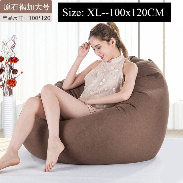 Bean Bag Chairs Pouf Cover Adults Faux Leather Bean Bag Cover No Filler  Single Sofa Pouf Ottoman Armchair Beanbag Chair Lazy Couch Living Room