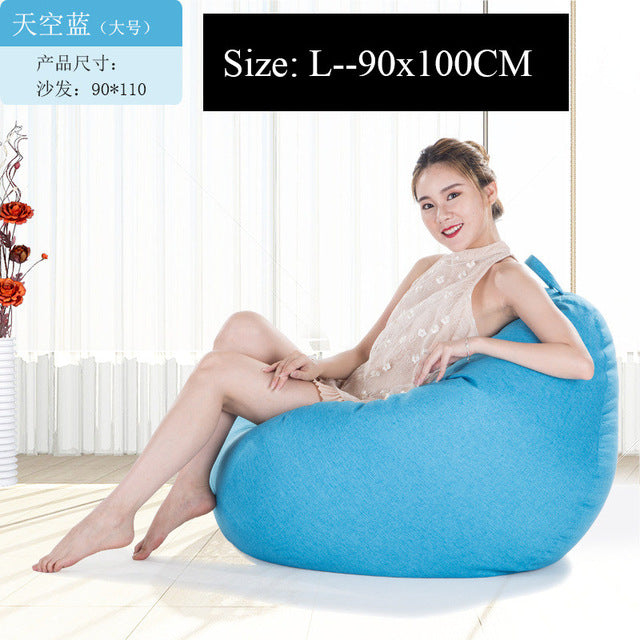 Velvet Soft Lounger Seat Bean Bag Puff Lazy Beanbag Sofas Cover without  Filler