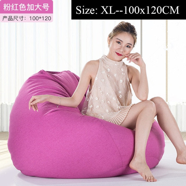 PV Velvet Soft Lounger Seat Bean Bag Puff Lazy BeanBag Sofas Cover without  Filler Home Use Comfortable Couch Covers XF1034-7
