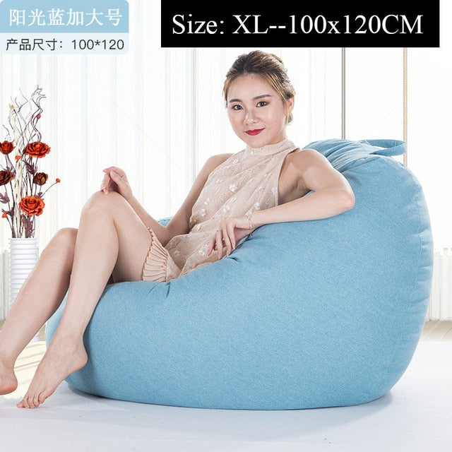 Bean Bag Sofa Cover Lounger Chair Sofa Ottoman Seat Living Room Furniture Without Filler Beanbag Bed Pouf Puff Couch Lazy Tatami